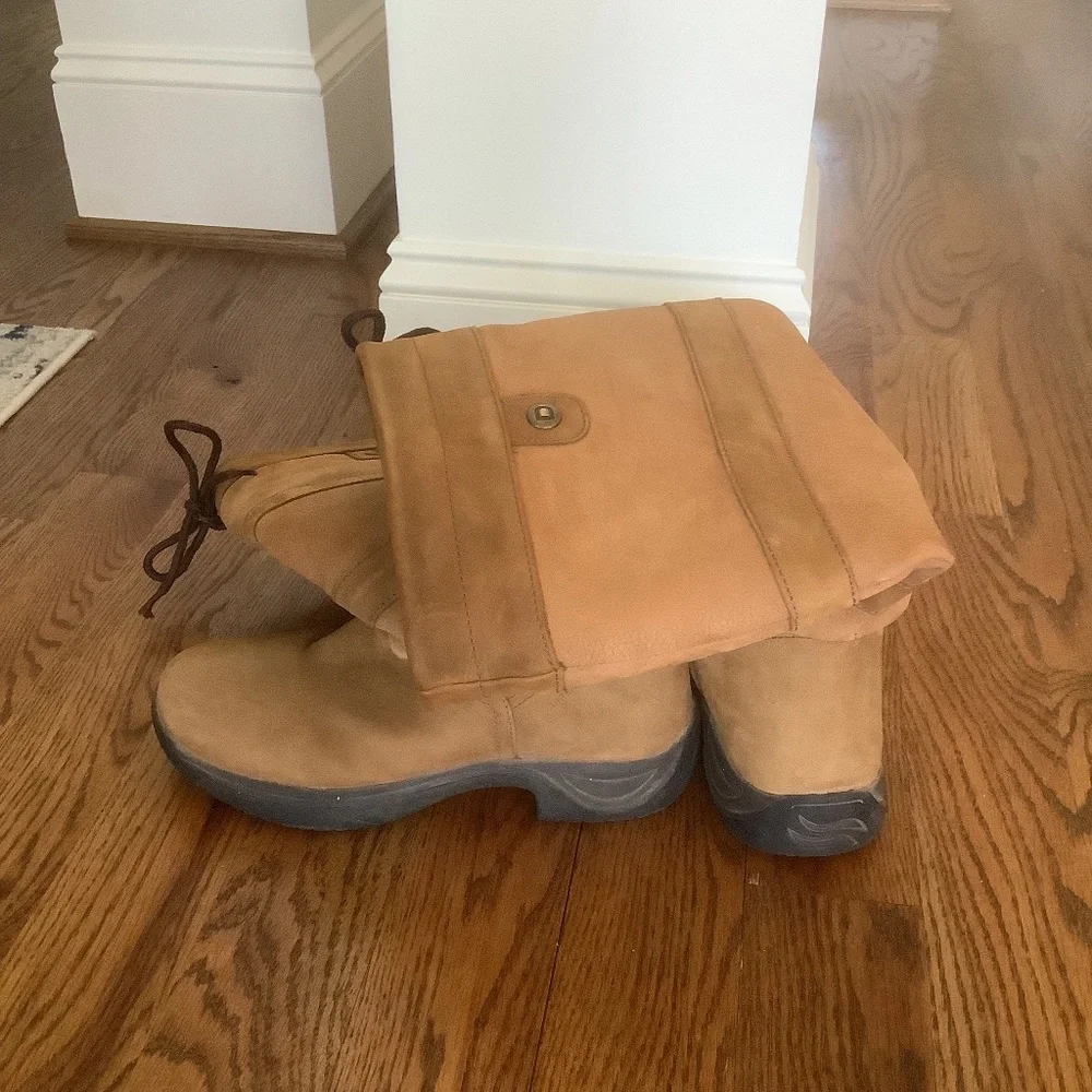 To the Knee Tan Suede Lace-Top Boots